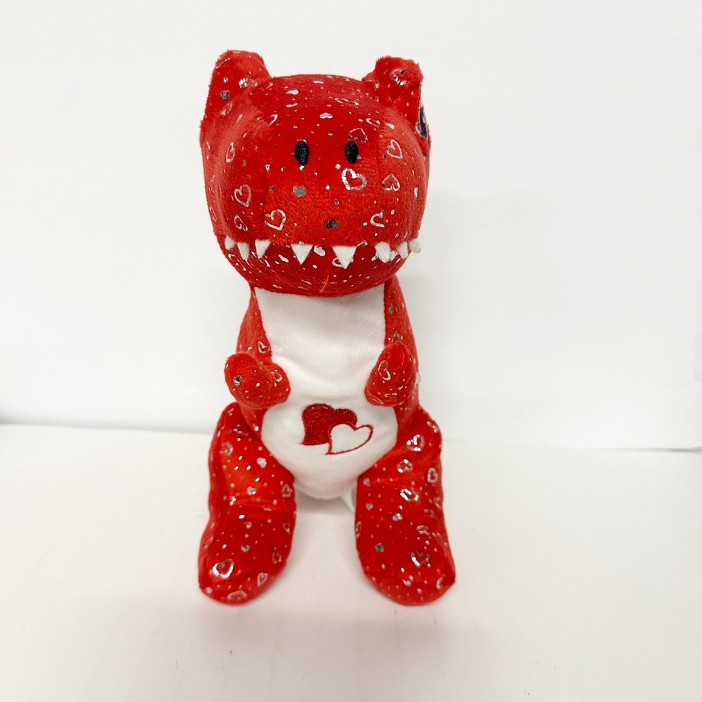 Homerbest Red Saurus Dinosaur Plush 10" Stuffed Animal Hearts Valentine Toy